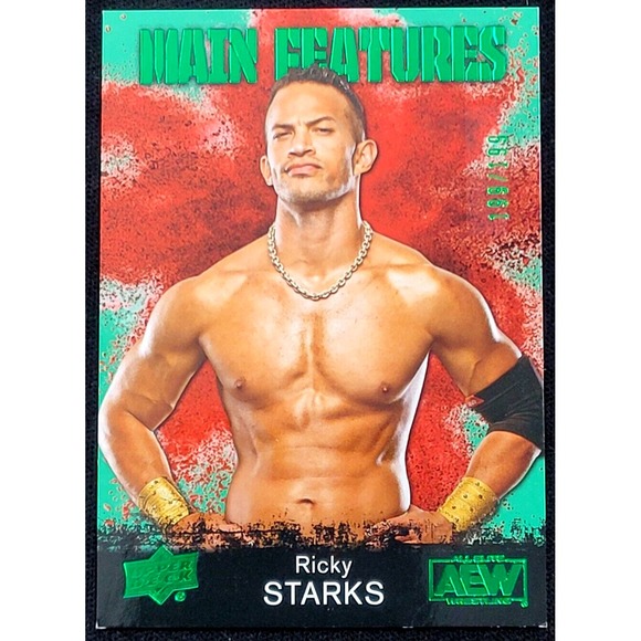 2021 UPPER DECK AEW RICKY STARKS MAIN FEATURES GREEN #D/199...